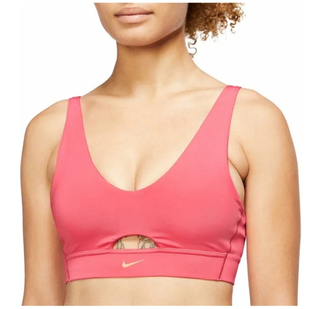 Nike Indy Plunge sports bra coral